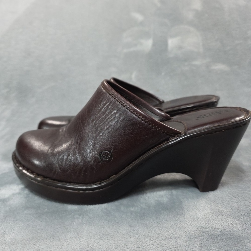 born‎ brown leather mule clogs womens Size 9 Cabincore Grannycore Academia